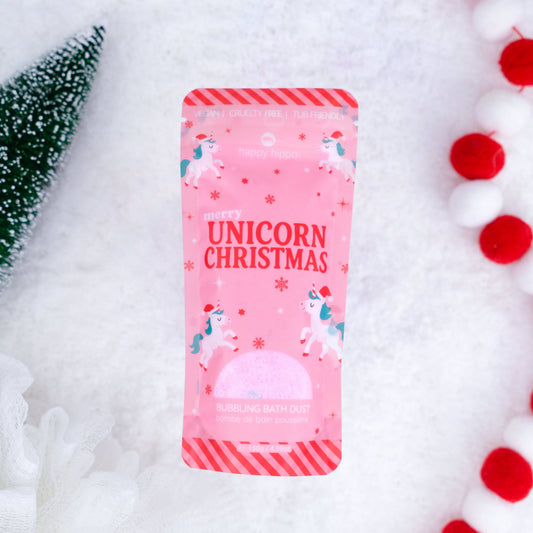 Happy Hippo Unicorn Christmas Dust - Bath Dust with Mini Bath Bombs