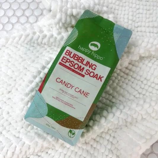 Happy Hippo Candy Cane Bubbling Epsom Soak