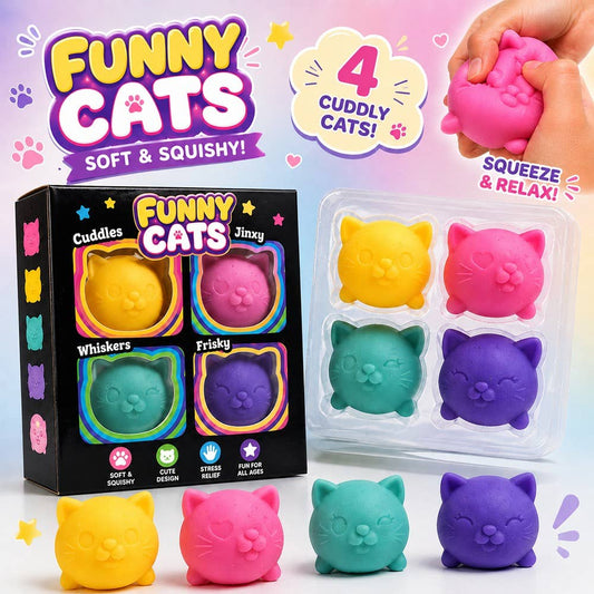 Funny Cats Squishy Set