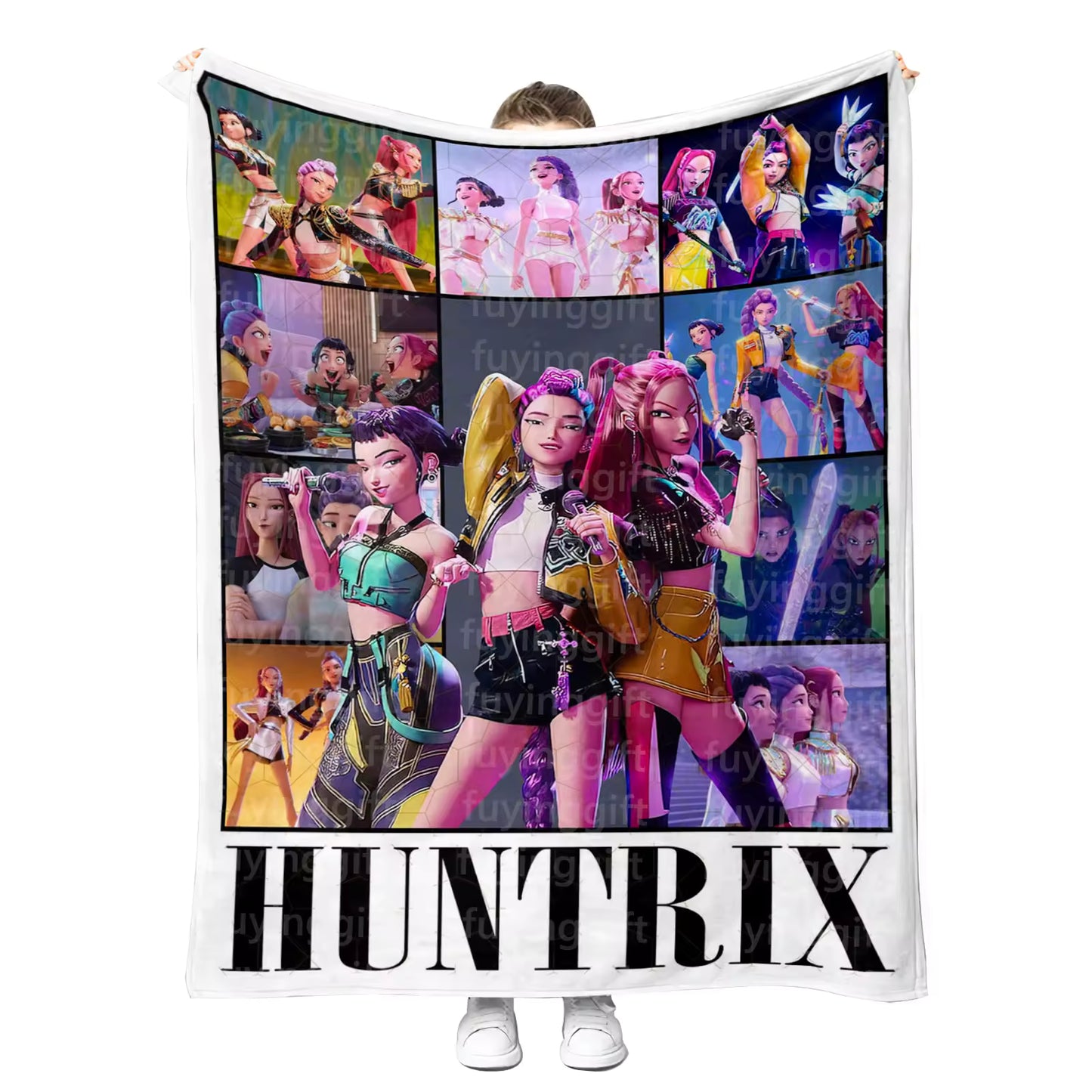 HUNTRIX Kpop Demon Hunters Plush Blanket