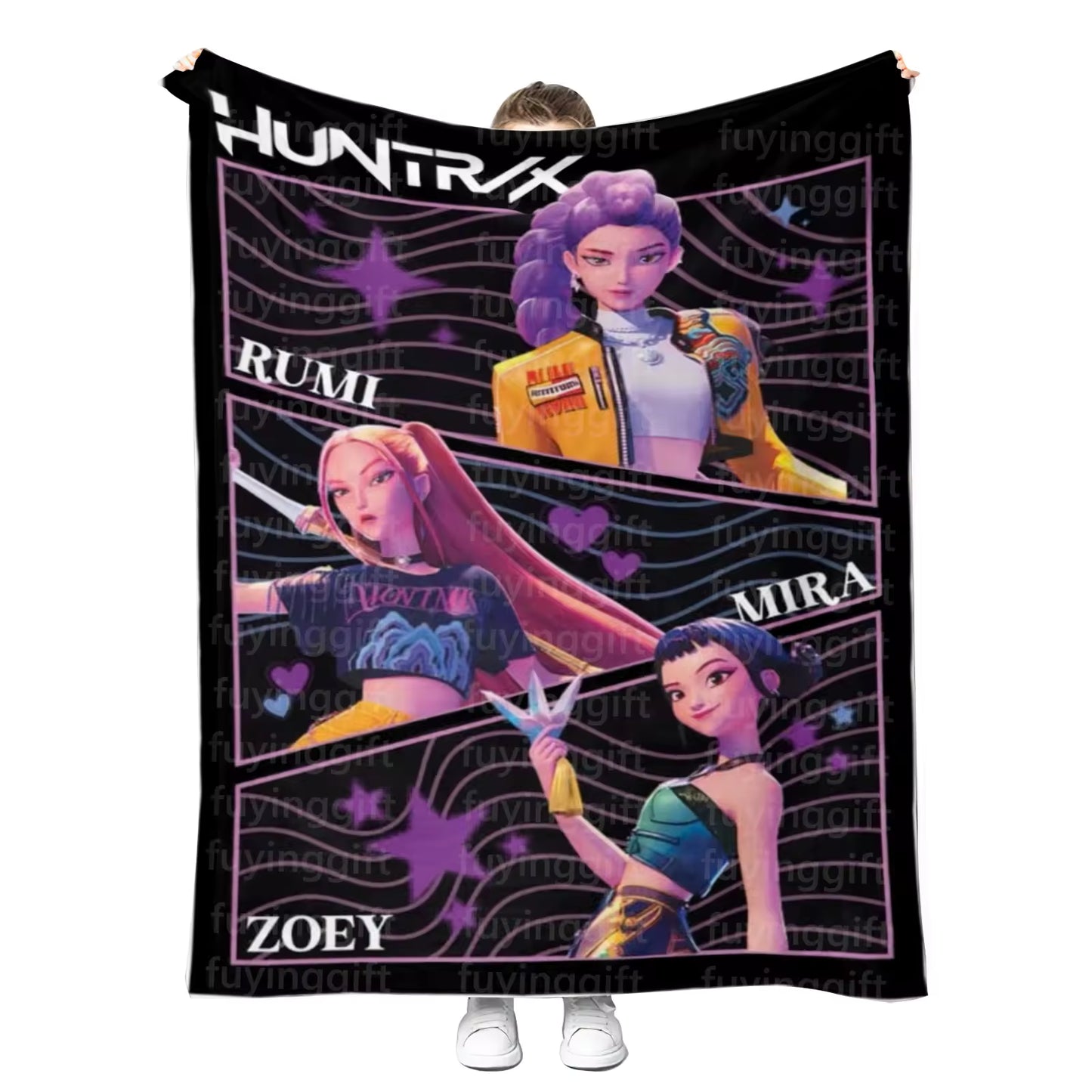 HUNTRIX Kpop Demon Hunters Plush Blanket