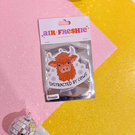 Distracted By Cows Air Freshener (Pineapple Scent)