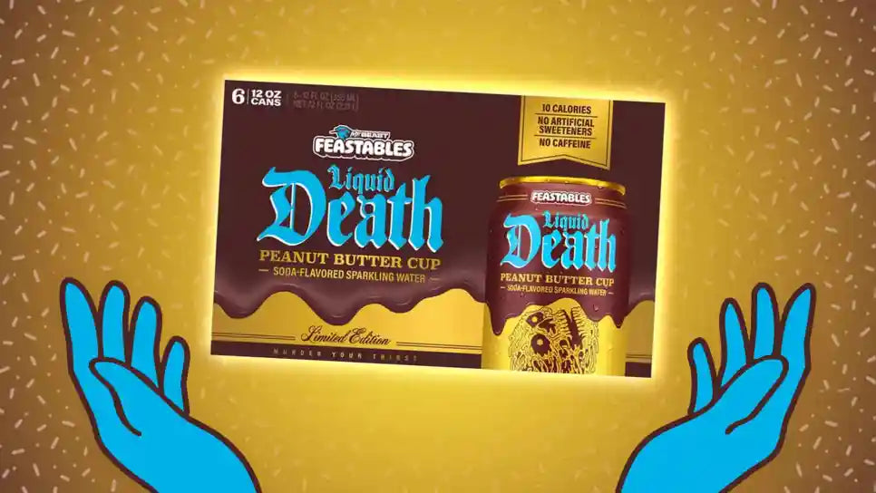 Liquid Death Sparkling Water Feastables Peanut Butter Cup