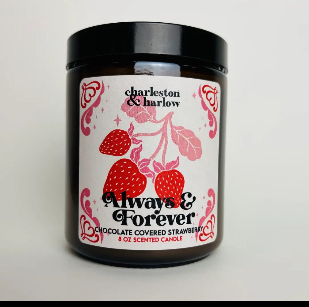 Charleston & Harlow Always and Forever Valentine Candle - Chocolate Covered Strawberry