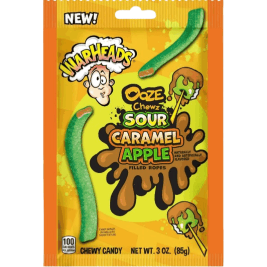Warheads Ooze Sour Caramel Apple Ropes Peg Bag