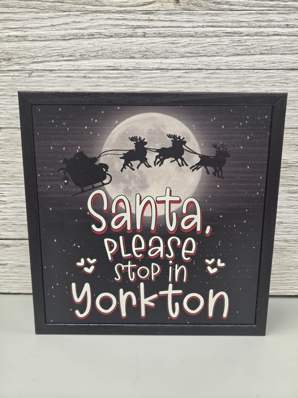 Santa Please Stop in Yorkton Wood Sign