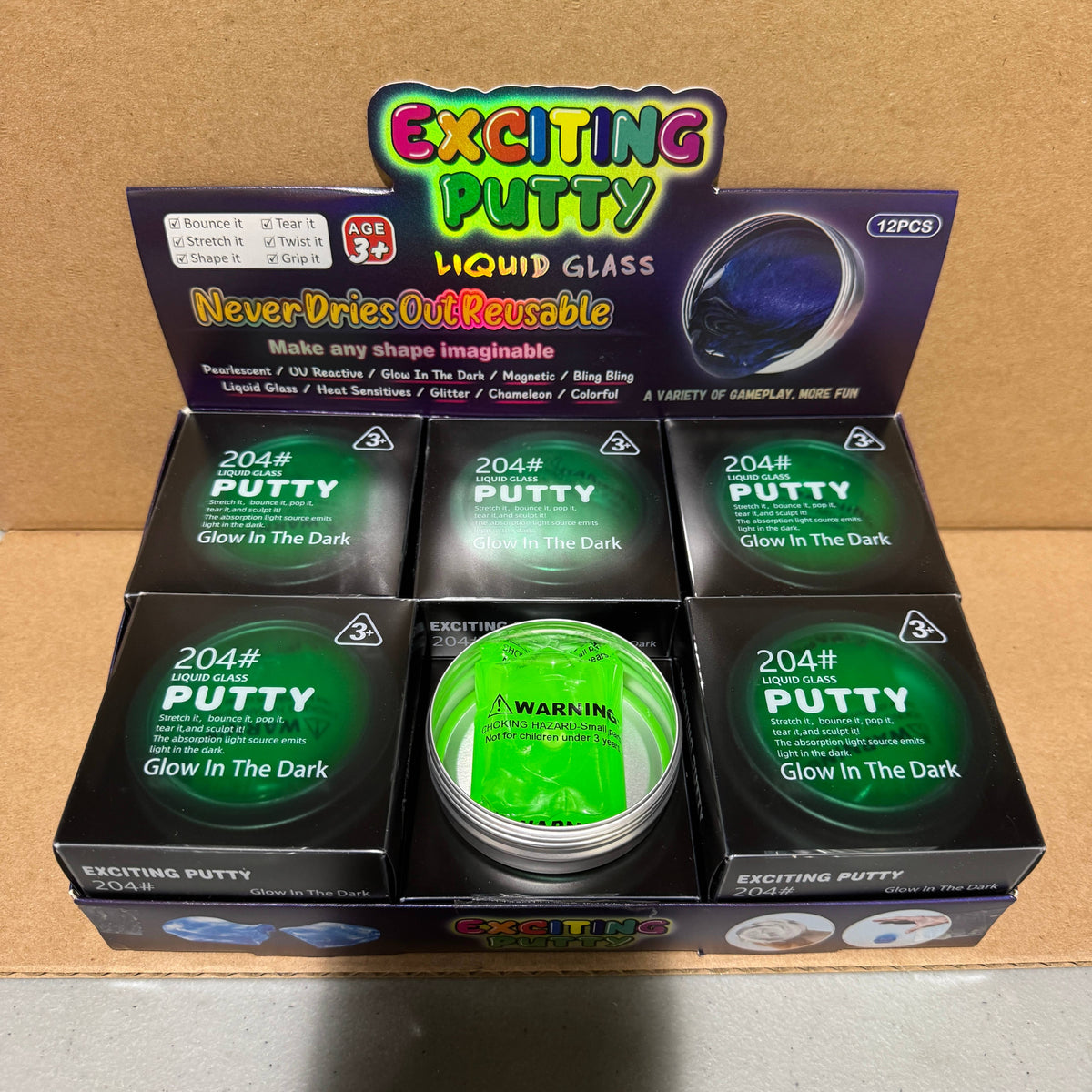 Glow in the Dark Liquid Glass Putty