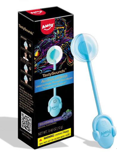 Amos Tasty Sounds Lollipop Blueberry - Dance Music