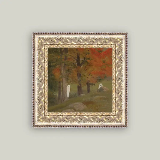 Petal Lane Home - Haunt and Seek Framed Antique Art (6 x6)