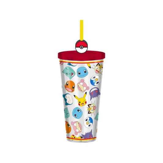 Pokemon Multi Character 24oz Plastic Cold Cup (Silver Buffalo)