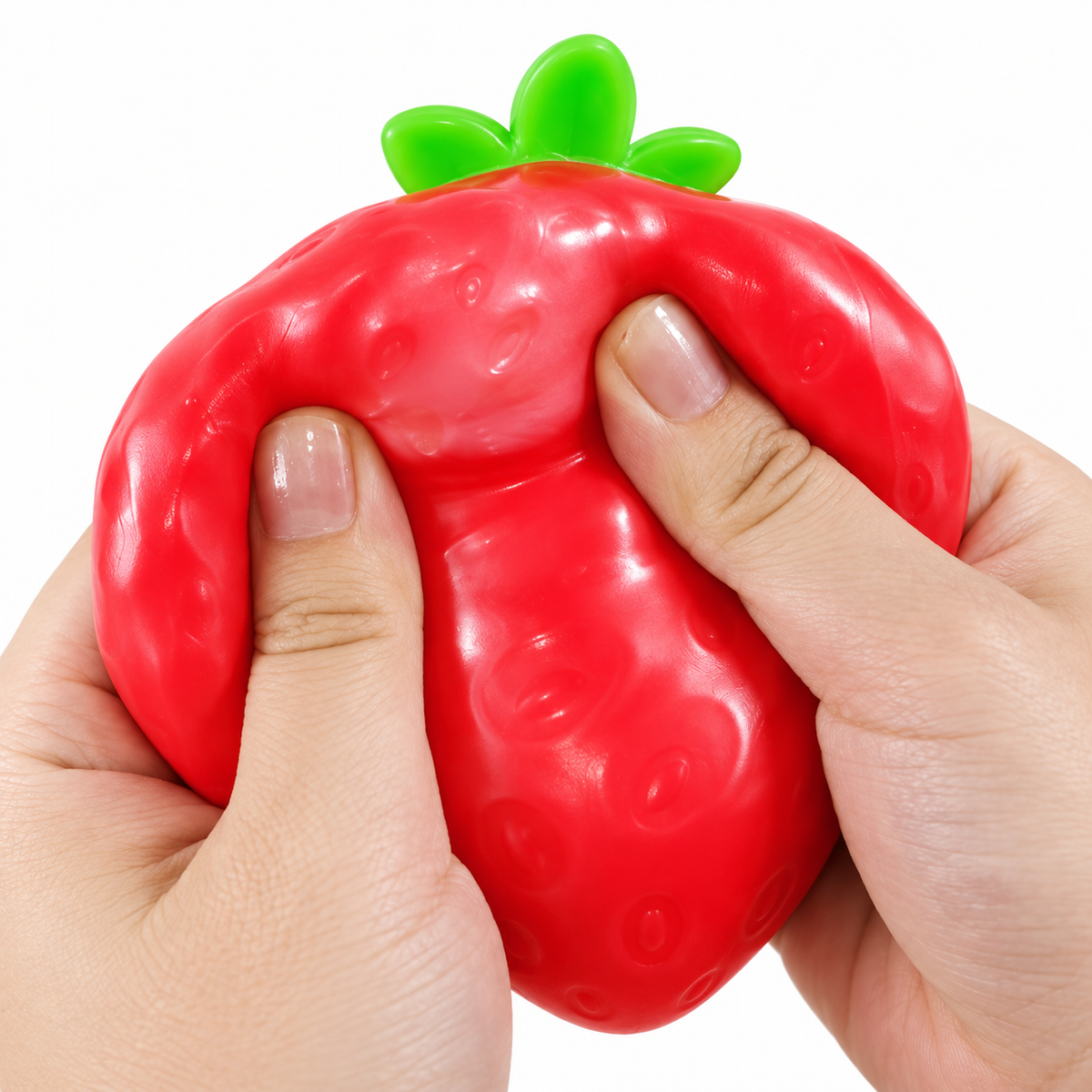 Strawberry Squishy Toy – Crunchy Block Texture