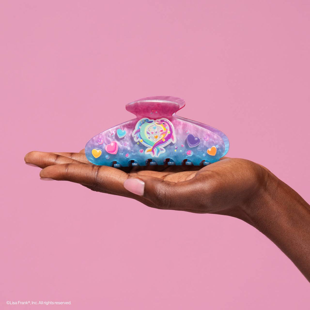 Lisa Frank x Kitsch Glitter Claw Clip in Dancing Dolphins™