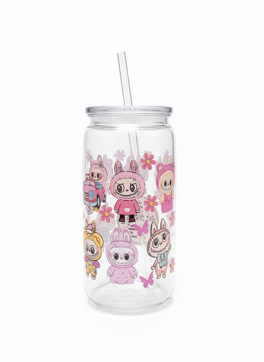 Labubu 16oz Plastic Beer Can Glass
