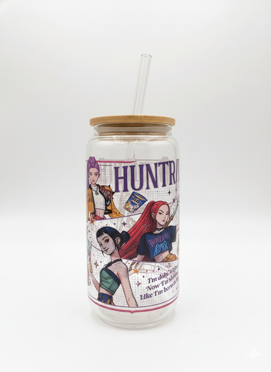 ✨ Huntrix: Starfall Edition – Anime Glass Cup (16oz) ✨