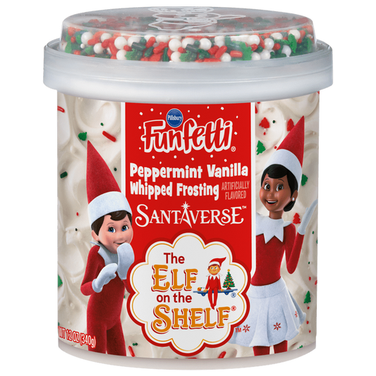 Funfetti Elf on the Shelf Peppermint Vanilla Whipped Frosting