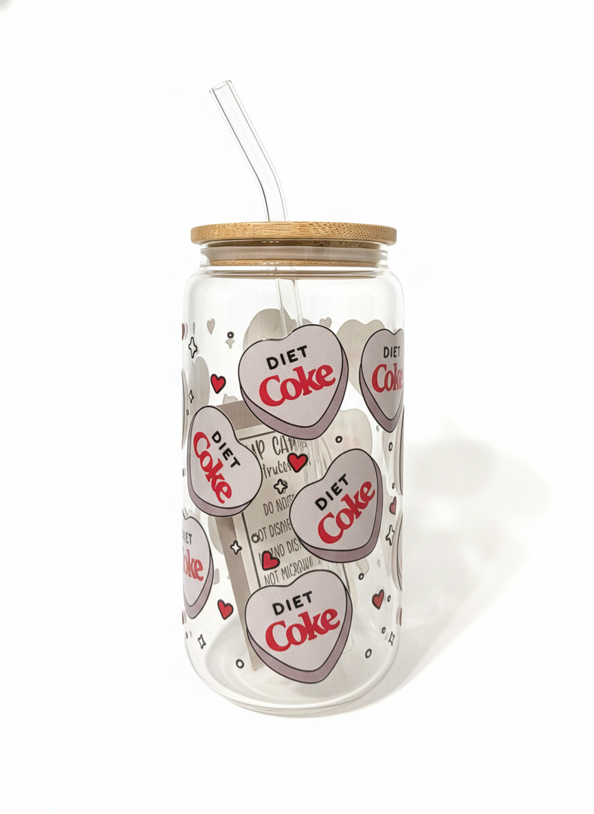 Diet Coke Love Notes – Beer Can Glass