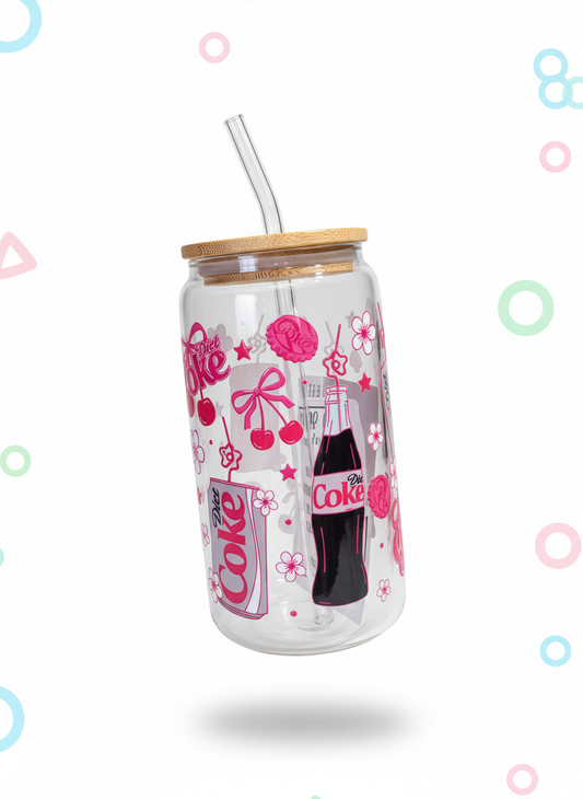 Diet Coke Retro Sip 16oz Beer Can Glass