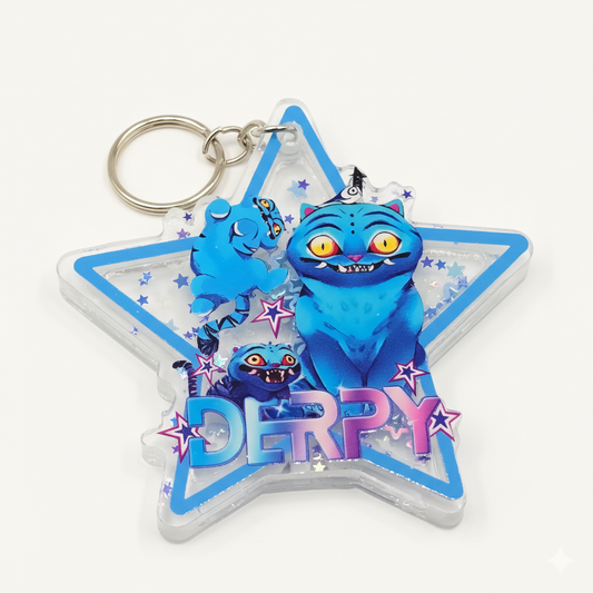 🧡Derpy the Tiger Acrylic Glitter Keychain 🧡